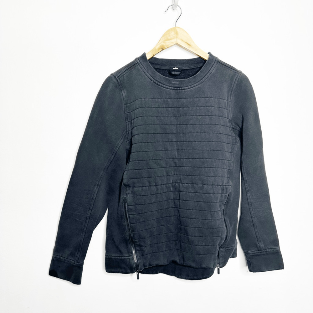 Lululemon Women's Fleece Be True Crew Sweatshirt Black Inkwell zipper size 6